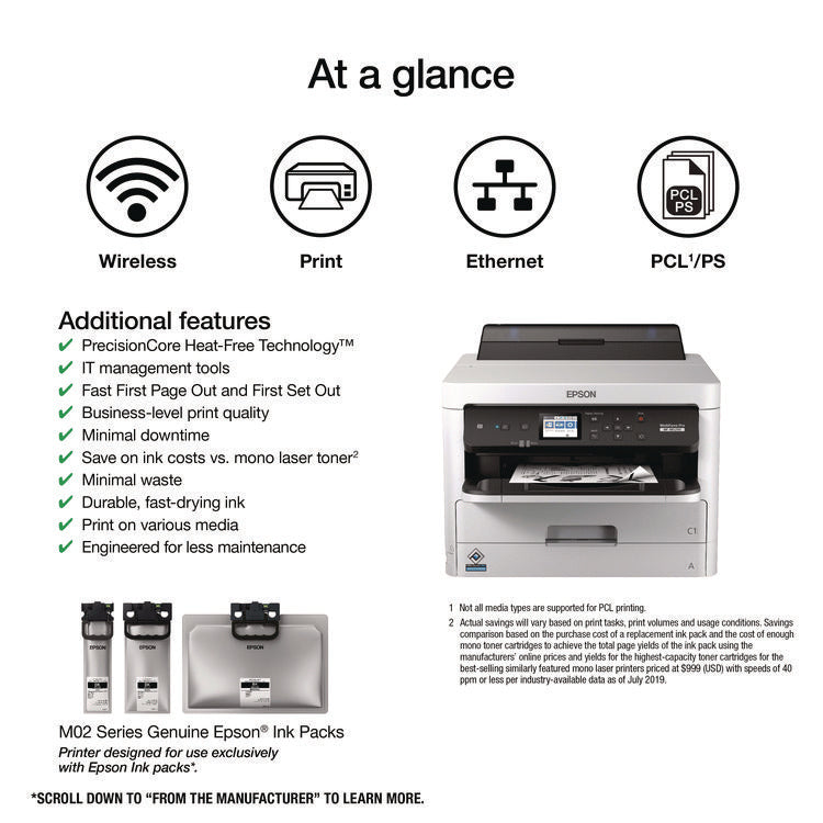 WorkForce Pro WF-M5299 Monochrome Wireless Inkjet Printer