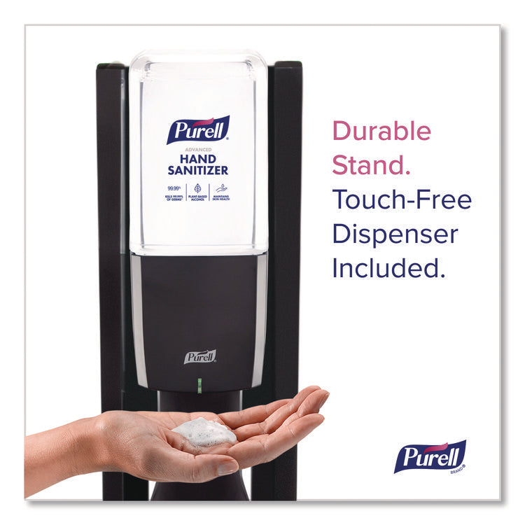 ES10 Dispenser Floor Stand with Automatic Hand Sanitizer Dispenser, 15.56 x 11.75 x 51.82, Graphite