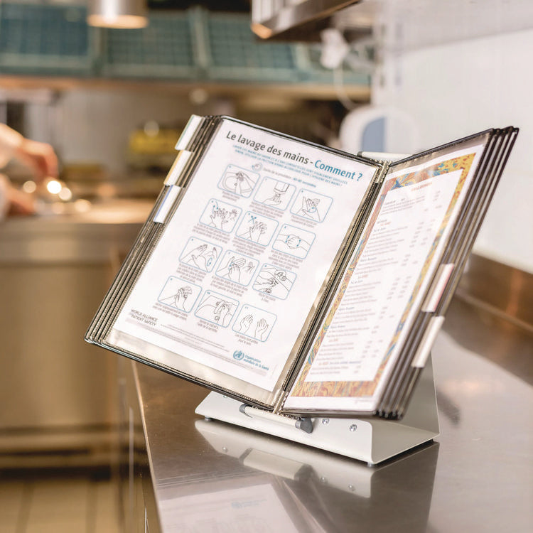 Desktop Reference Starter Set, 10 Antimicrobial Wire-Reinforced Pockets