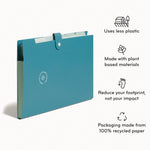 U-Eco Six-Pocket Expandable Folder, 4.5" Expansion, 6 Sections, Snap Button Closure, 1/6-Cut Tabs, Letter Size, 3/Pack