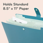 U-Eco Six-Pocket Expandable Folder, 4.5" Expansion, 6 Sections, Snap Button Closure, 1/6-Cut Tabs, Letter Size, 3/Pack