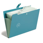 U-Eco Six-Pocket Expandable Folder, 4.5" Expansion, 6 Sections, Snap Button Closure, 1/6-Cut Tabs, Letter Size, 3/Pack