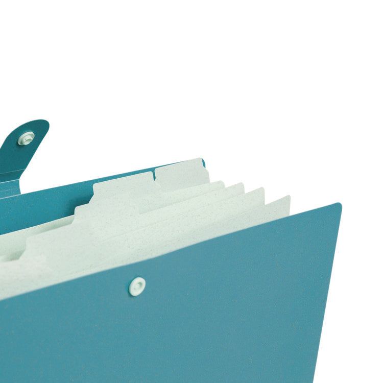 U-Eco Six-Pocket Expandable Folder, 4.5" Expansion, 6 Sections, Snap Button Closure, 1/6-Cut Tabs, Letter Size, 3/Pack