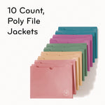 U-Eco Poly File Jackets, Straight Tab, Letter Size, Assorted, 10/Pack