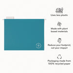 U-Eco Hanging File Folders, Letter Size, 1/5-Cut Tabs, Assorted, 12/Pack