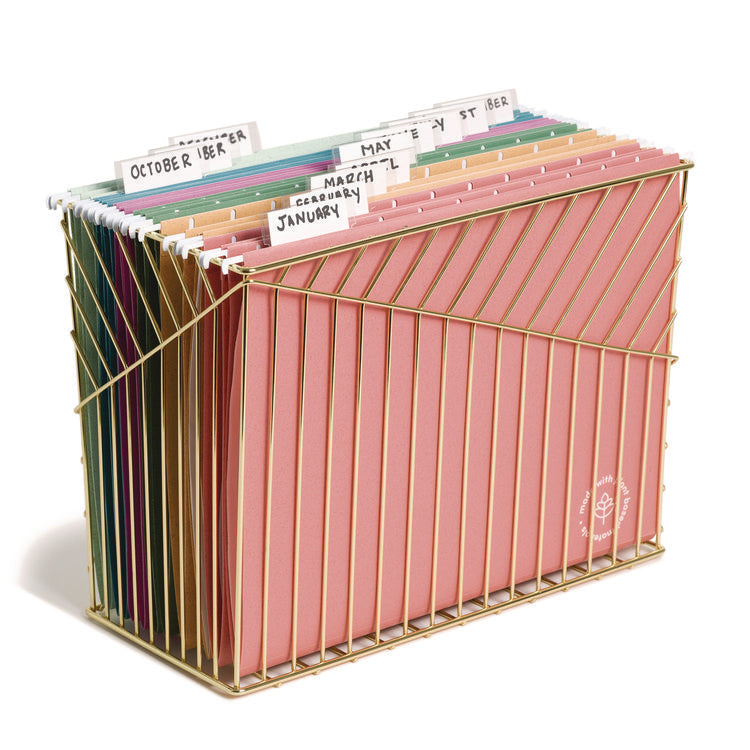 U-Eco Hanging File Folders, Letter Size, 1/5-Cut Tabs, Assorted, 12/Pack