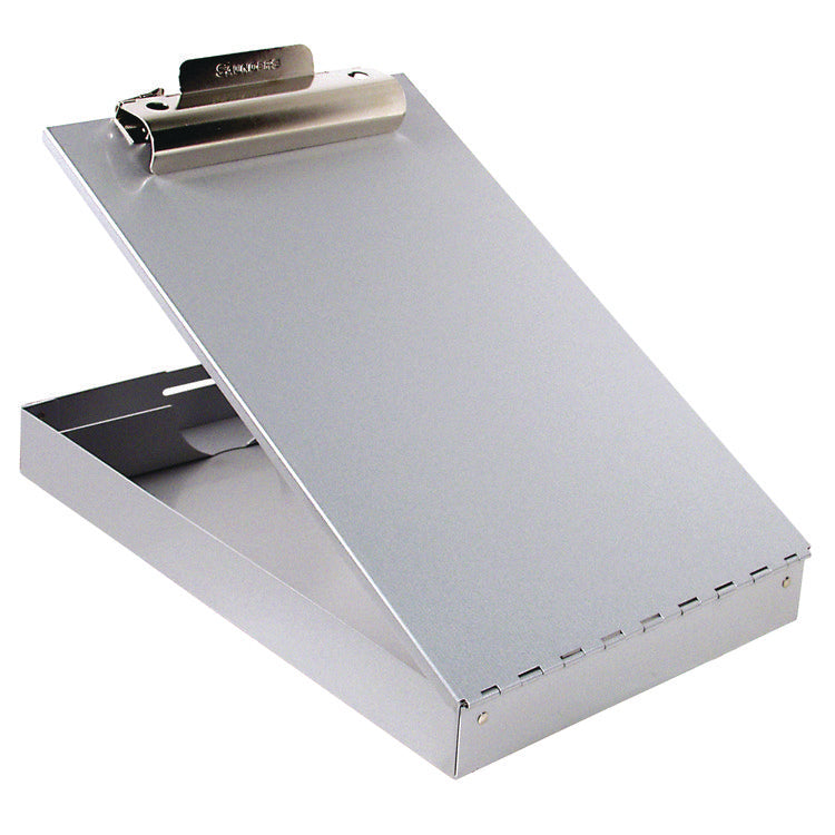 Redi-Rite Aluminum Storage Clipboard, 1" Clip Capacity, Holds 8.5 x 11 Sheets, Silver