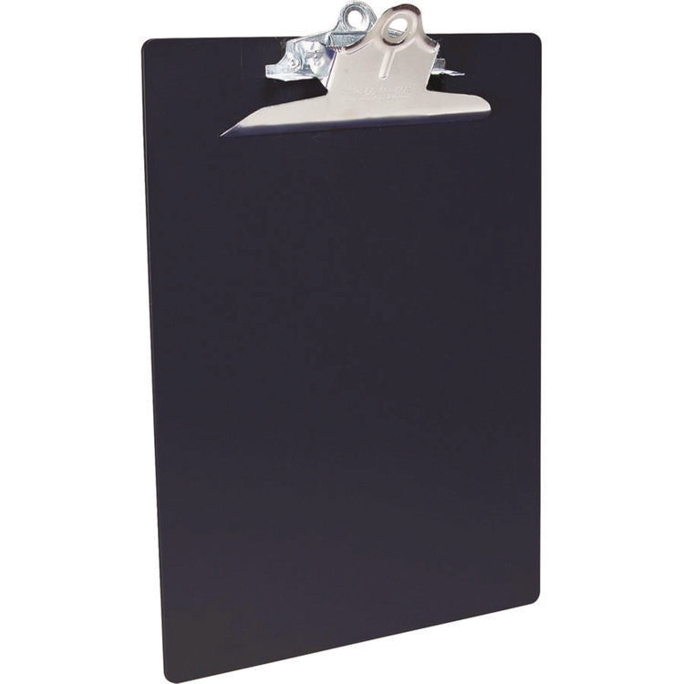 Recycled Plastic Clipboard with Ruler Edge, 1" Clip Capacity, Holds 8.5 x 11 Sheets, Black
