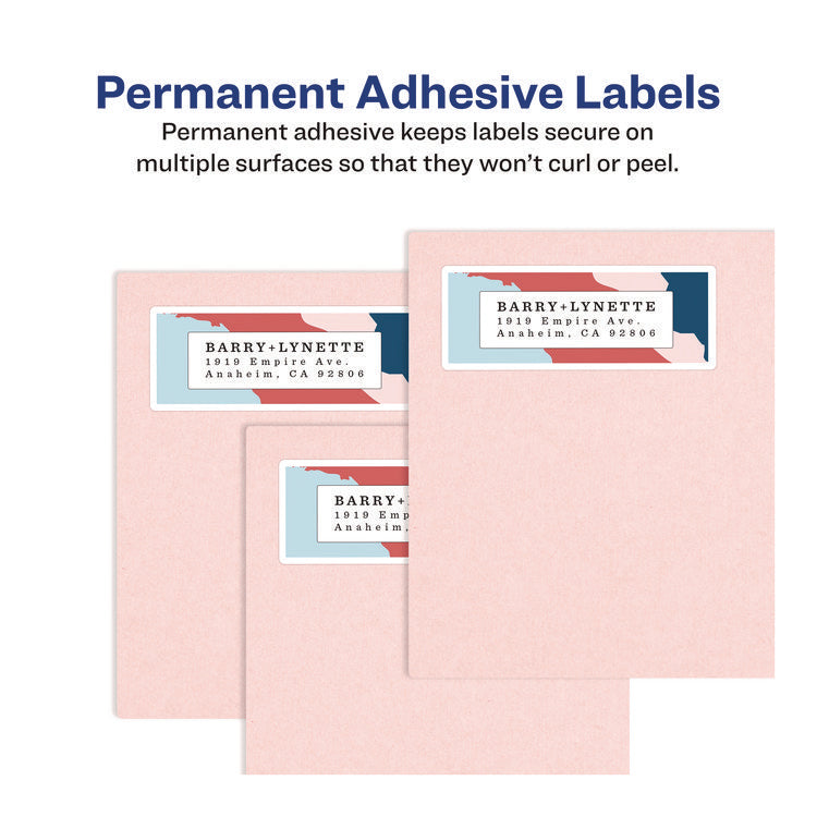 Glossy White Easy Peel Mailing Labels W/ Sure Feed Technology, Laser Printers, 2 X 4, White, 10/sheet, 25 Sheets/pack