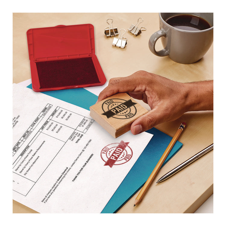 Pre-Inked Felt Stamp Pad, 4.25" x 2.75", Red