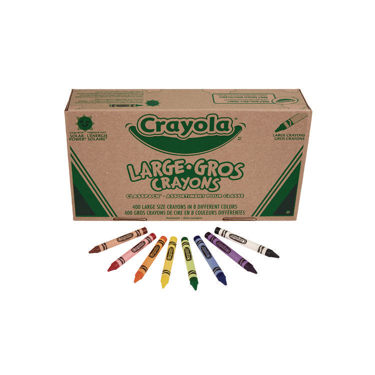 Classpack Large Size Crayons, 50 Each Of 8 Colors, 400/box