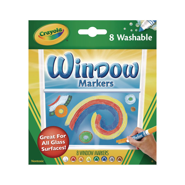 Washable Window Fx Marker, Broad Bullet Tip, Assorted Colors, 8/pack