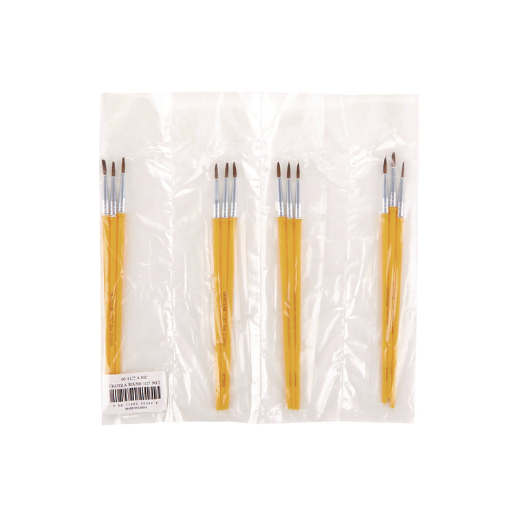 Watercolor Brush Set, Size 2, Camel-Hair Blend, Round Profile, 3/pack