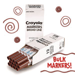Broad Line Washable Markers, Broad Bullet Tip, Brown, 12/box