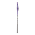 Round Stic Grip Xtra Comfort Ballpoint Pen, Easy-Glide System, Stick, Medium 1.2 mm, Purple Ink, Gray/Purple Barrel, Dozen
