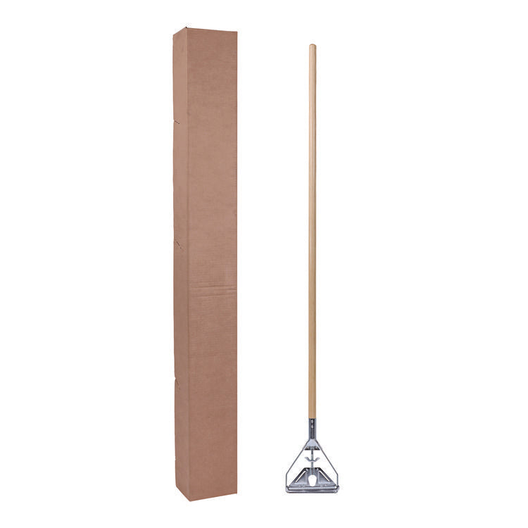 Quick Change Metal Head Mop Handle for No. 20 and Up Heads, 62" Wood Handle