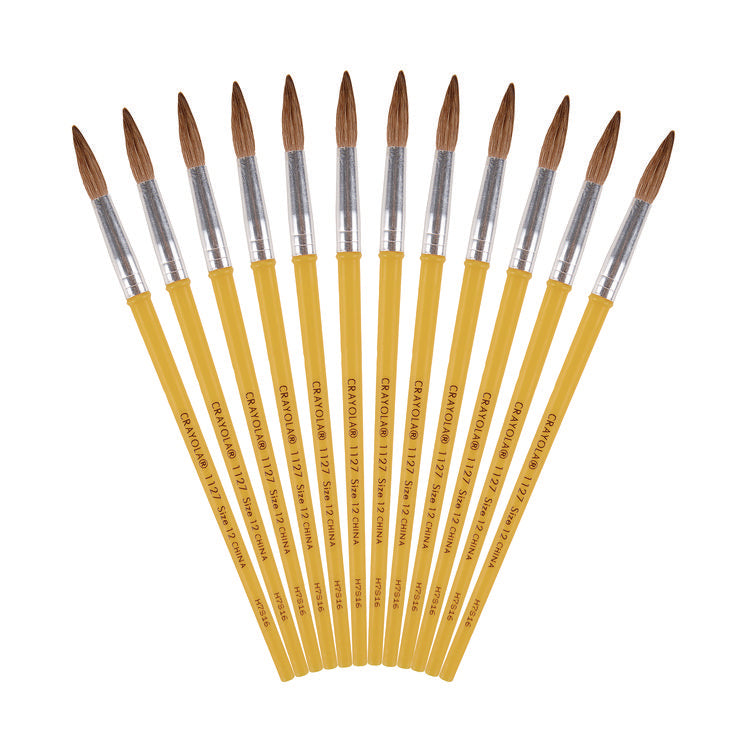 Watercolor Brush Set, Size 12, Camel-Hair Blend, Round Profile, 3/pack