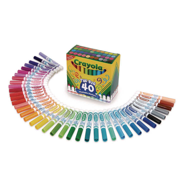 Ultra-Clean Washable Markers, Broad Bullet Tip, Assorted Colors, 40/set