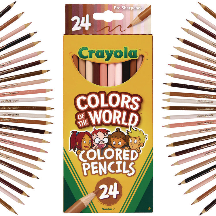 Colors of the World Colored Pencils, Assorted Lead and Barrel Colors, 24/Pack