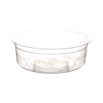 Renewable and Compostable Round Deli Containers, 8 oz, Clear, Plastic, 50/Pack, 10 Packs/Carton