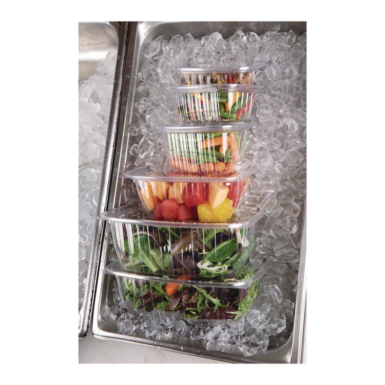 Renewable and Compostable Rectangular Deli Containers, 32 oz, 7.5 x 6.5 x 3, Clear, Plastic, 50/Pack, 4 Packs/Carton