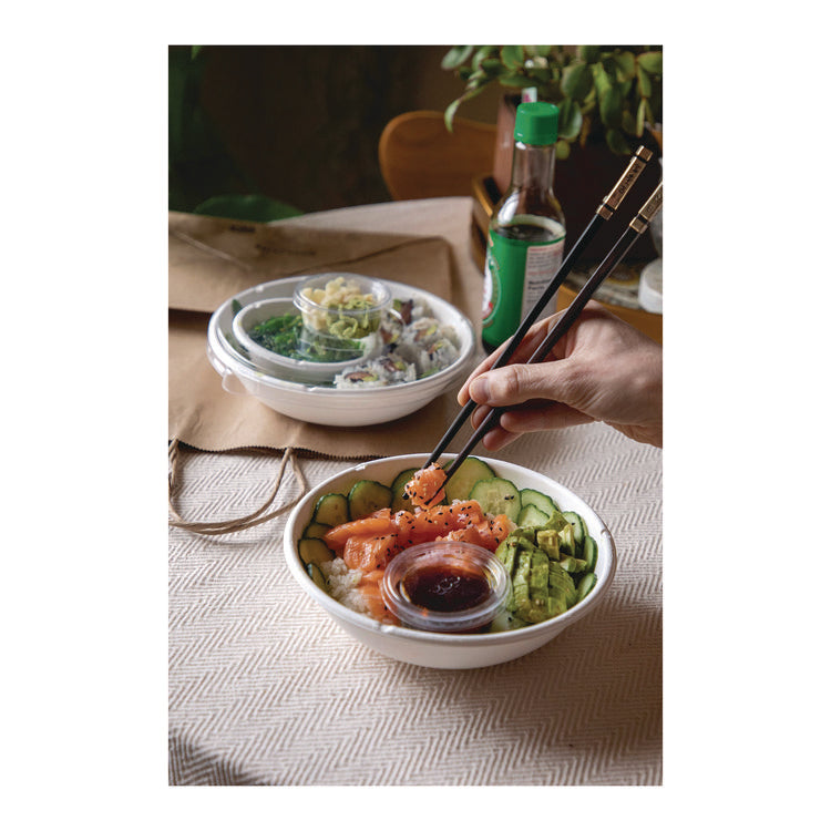 Renewable and Compostable Portion Cups, 2 oz, Plastic, Clear, 100/Pack, 20 Packs/Carton