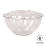 Renewable and Compostable Salad Bowls with Lids, 32 oz, Clear, Plastic, 50/Pack, 3 Packs/Carton