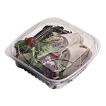 Renewable and Compostable Clear Clamshell Hinged Food Containers, 8 x 8 x 3, Plastic, 80/Pack, 2 Packs/Carton