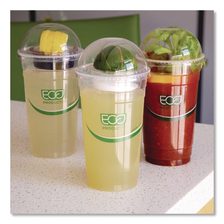 GreenStripe Cold Cup Dome Lids, No Hole, Fits 9 oz to 24 oz Cold Cups, Plastic, Clear, 100/Pack, 10 Packs/Carton