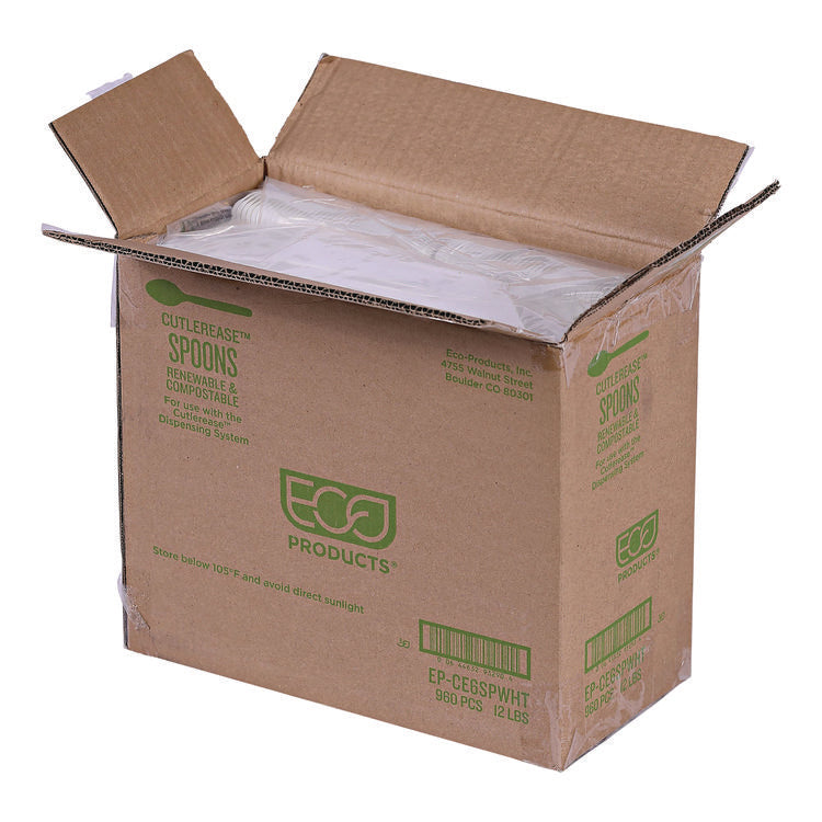 Cutlery for Cutlerease Dispensing System, Spoon, Plastic, White, 960/Carton