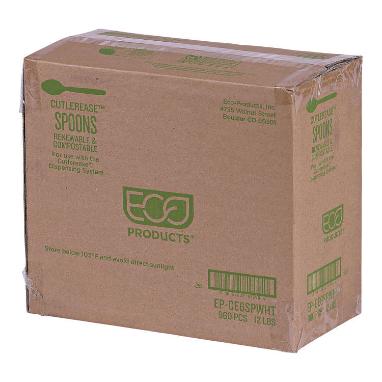 Cutlery for Cutlerease Dispensing System, Spoon, Plastic, White, 960/Carton