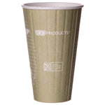 World Art Renewable and Compostable Insulated Hot Cups, 16 oz, Paper, Brown/White, 40/Pack, 15 Packs/Carton