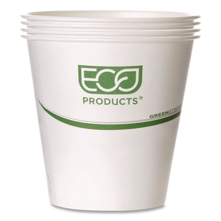 GreenStripe Hot Cups, 10 oz, Paper, White, 50/Pack, 20 Packs/Carton