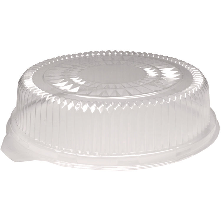 Plastic Dome Lids, Embossed, Fits 4012/4013, 12" Diameter, Clear, 25/Carton