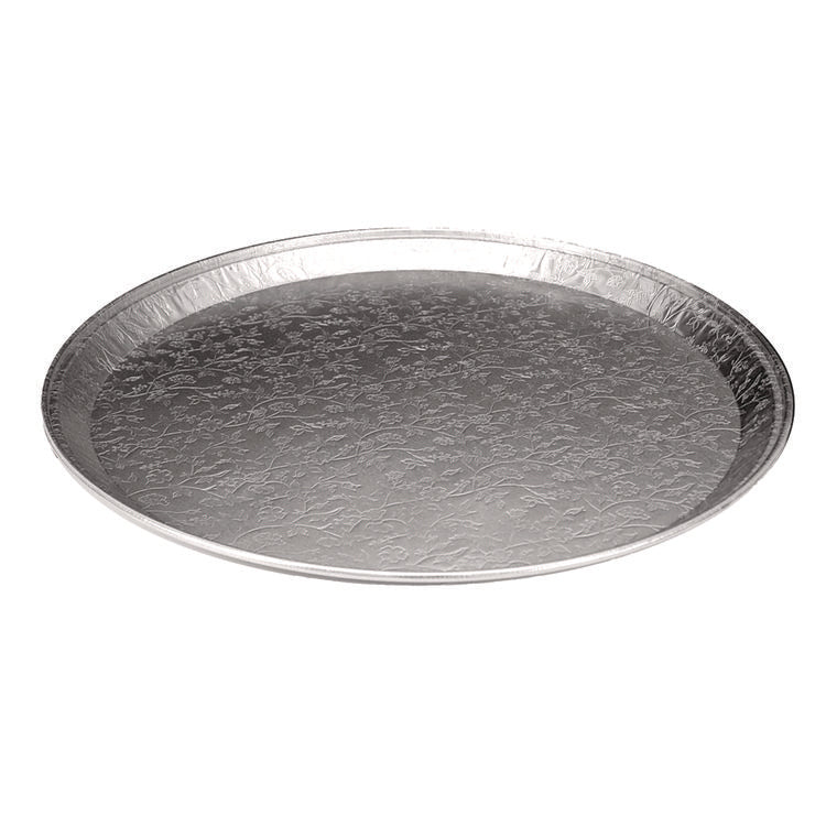 Aluminum Embossed Tray, 12" Diameter, 25/Carton
