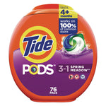 PODS Laundry Detergent, HE Compatible, Spring Meadow, 66 oz Tub, 76 Pacs/Tub