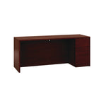 10500 Series Full-Height Right Pedestal Credenza, 72w X 24d X 29.5h, Mahogany