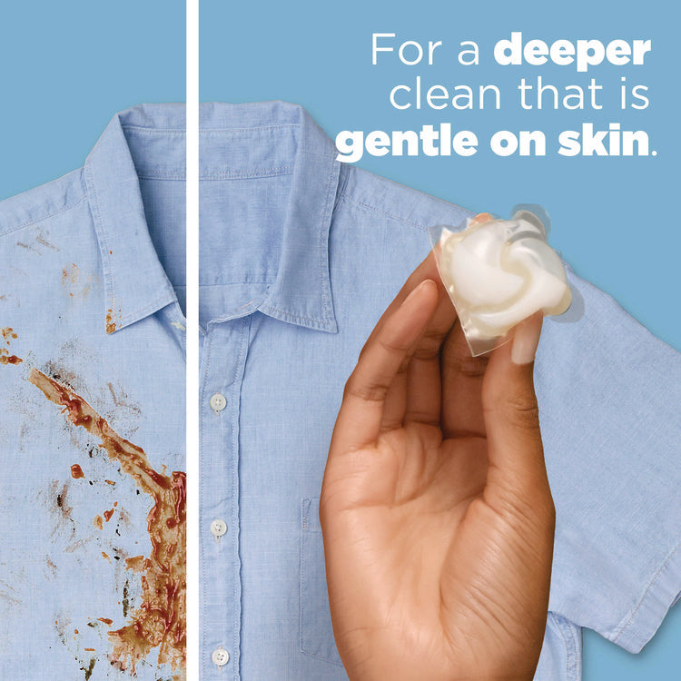 PODS Laundry Detergent, HE Compatible, Free and Gentle, 63 oz Tub, 76 Pacs/Tub