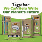 Ecolutions Gel Pen, Retractable, Medium 1 mm, Blue Ink, Blue Barrel, 12/Pack