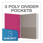 Three-Subject Notebook, Medium/College Rule, Randomly Assorted Cover Color, (150) 11 x 9 Sheets