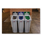 Slim Jim Recycling Station Kit, 1-Stream Compost, 23 gal, Plastic, Green/Gray