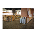 Slim Jim Recycling Station Kit, 1-Stream Mixed Recycling, 23 gal, Plastic, Gray/Blue