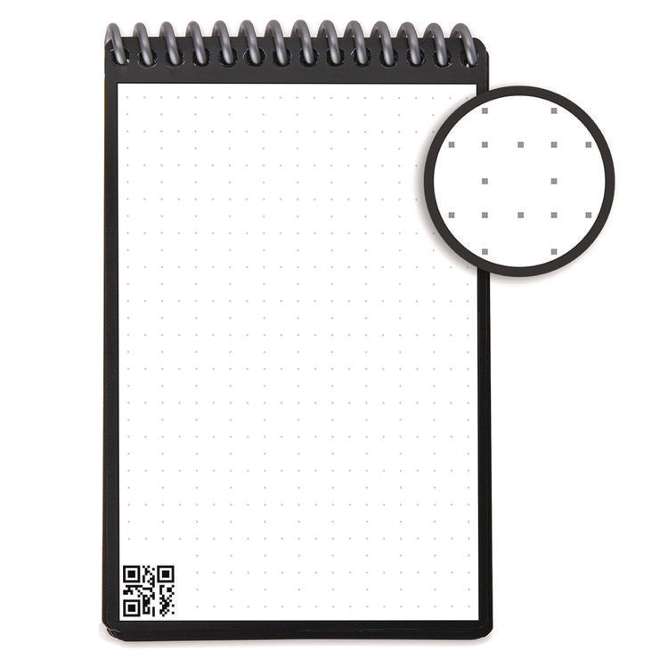 Mini Notepad, Black Cover, Dot Grid Rule, 3 x 5.5, White, 48 Sheets