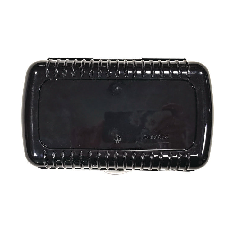 Pencil Case, 2 Compartments, 9.13" x 5.7" x 2.5", Black