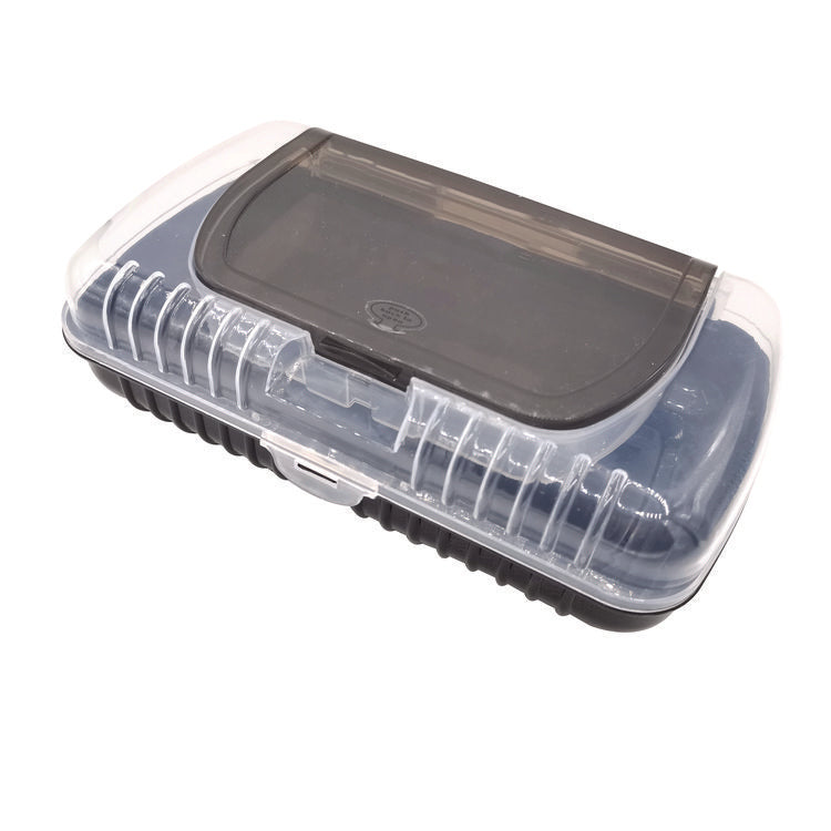 Pencil Case, 2 Compartments, 9.13" x 5.7" x 2.5", Black