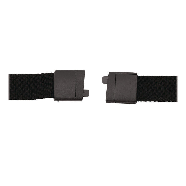 Breakaway Lanyard with Plastic Hook, 36" Long, Black, 12/Pack