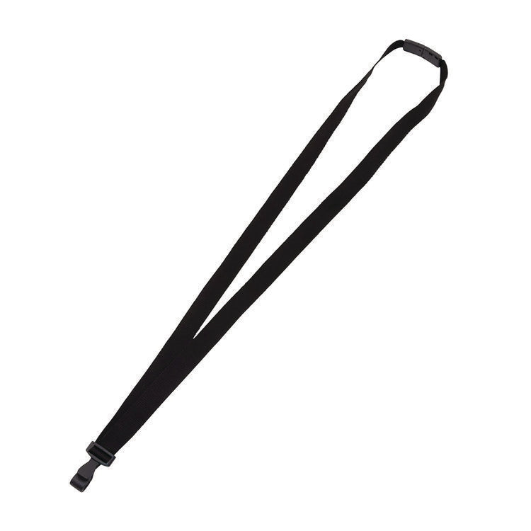 Breakaway Lanyard with Plastic Hook, 36" Long, Black, 12/Pack