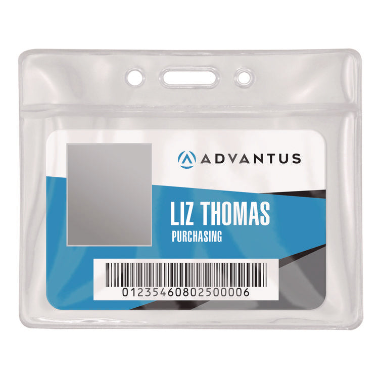 ID Badge Holder, Clear, 2.25 x 3.5 Insert, 50/Pack