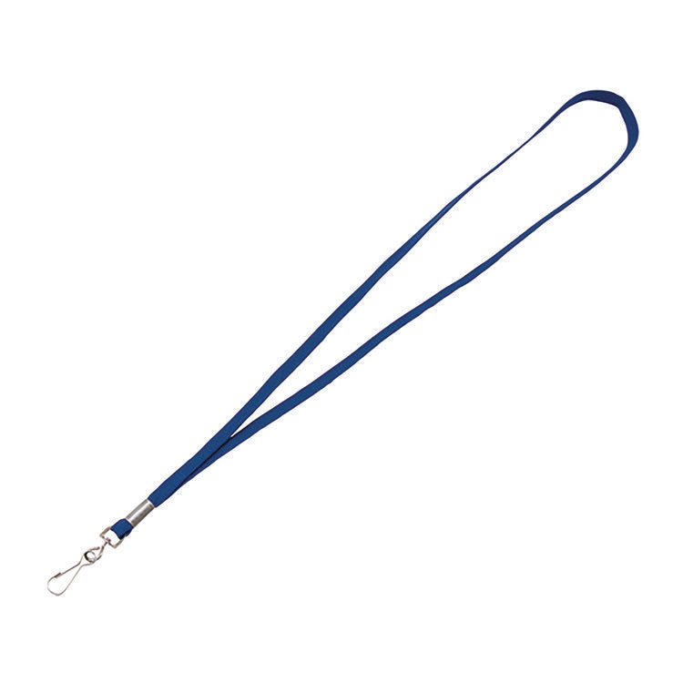 Deluxe Lanyard with J-Hook, Blue, 36" Long, 100/Pack