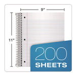 Five-Subject Notebook, Medium/College Rule, Randomly Assorted Cover Color, (200) 11 x 9 Sheets